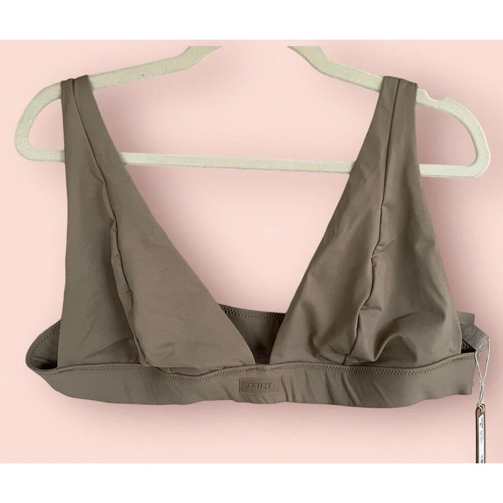 SKIMS Swim Plunge Bikini Top 3X Desert NWT Sculpting Minimalist